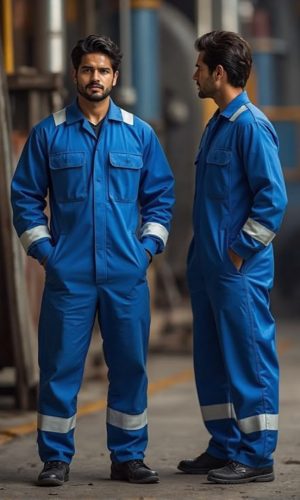 Industrial Blue with Line Coverall