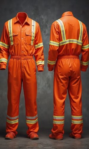 Industrial Orange with Silver Line Coverall
